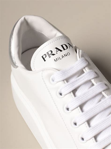 prada women white sneaker|prada sneakers no closet.